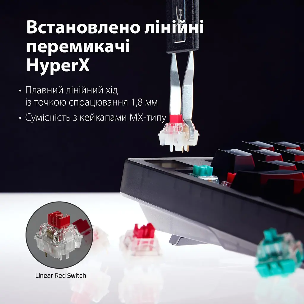 Клавиатура HyperX Alloy Origins 2 1800 103key Red USB-A Hot-Swap EN/UA RGB Black (B4QS4AA) - фото 12