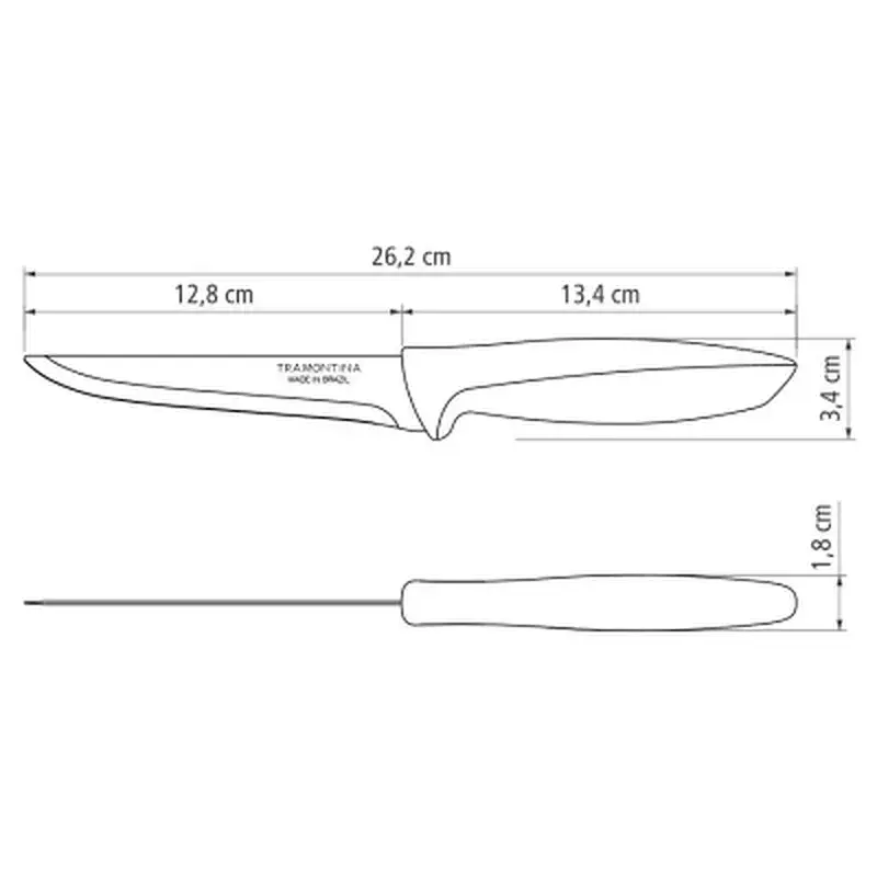 Кухонний ніж Tramontina Plenus Bone, 127 мм, Light Grey (23425/135) - фото 4