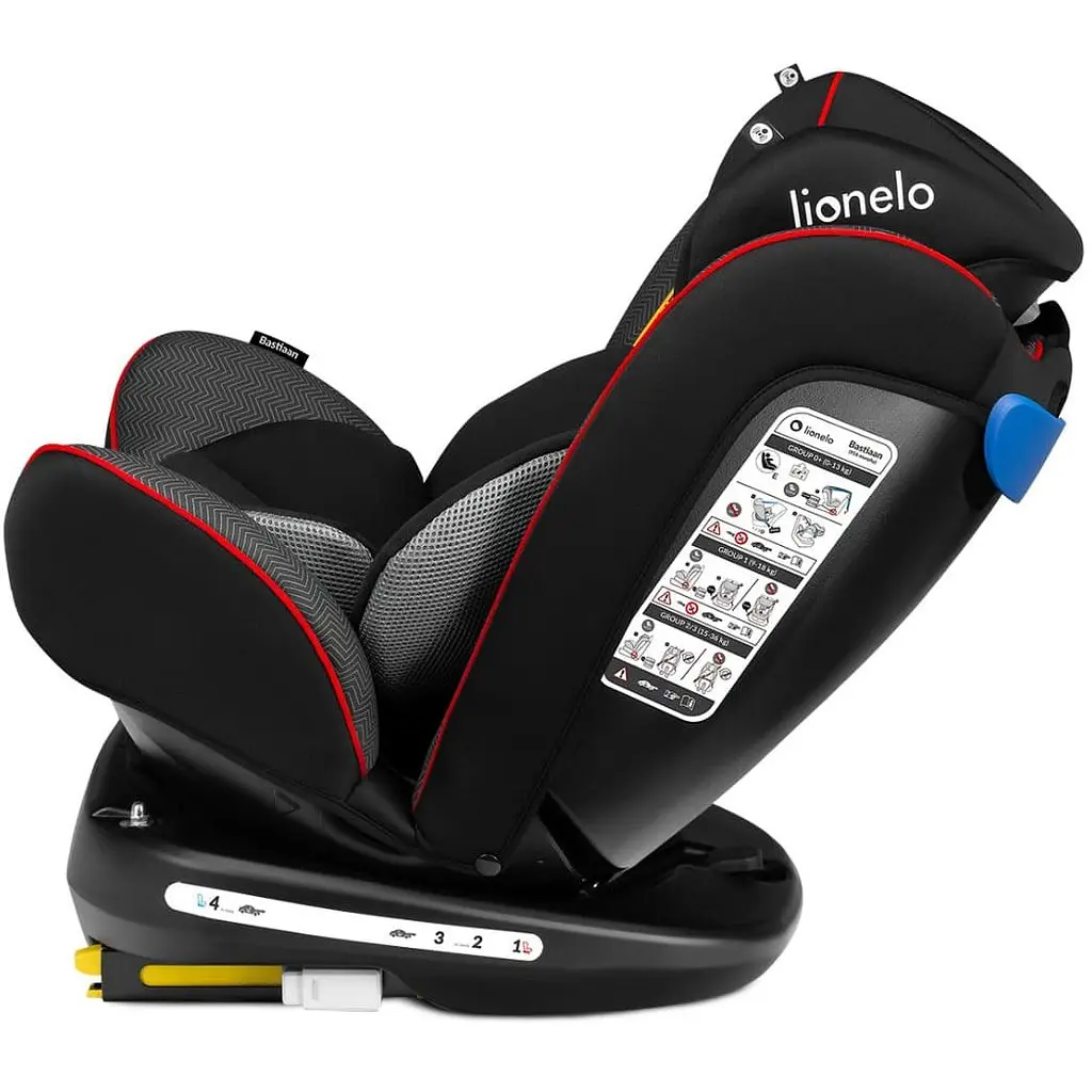 Автокрісло Lionelo Bastiaan Sporty Black з білою основою, чорне (LO-BASTIAAN SPORTY BLACK) - фото 9