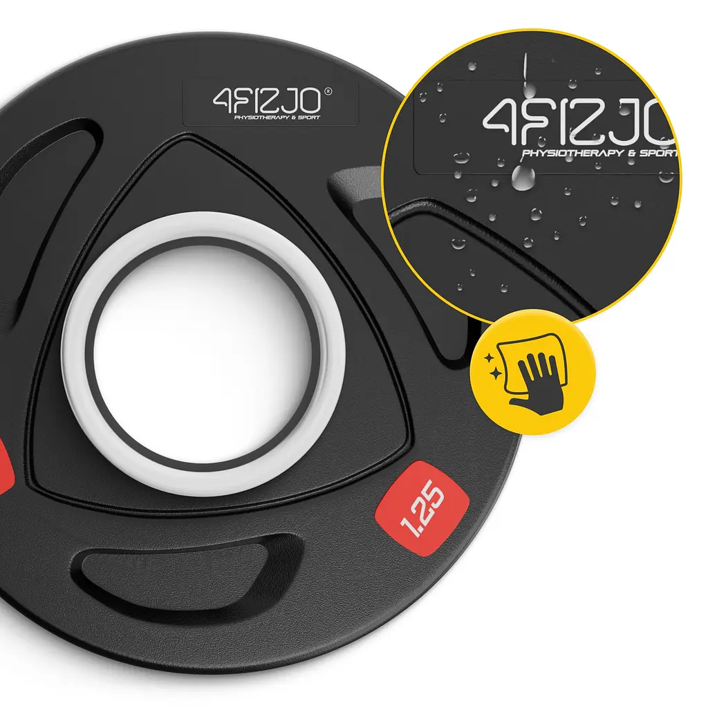 Диск олімпійський 4FIZJO 2 x 1.25 кг 51 мм металевий, прогумований Black (P-5905973401258) - фото 8