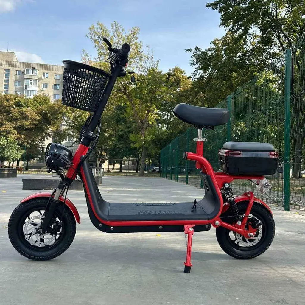 Електросамокат із сидінням 14 дюймів GIANT ZEN U12 MAX (800W, 48V, 15Ah) з кофром-багажником Червоний - фото 2