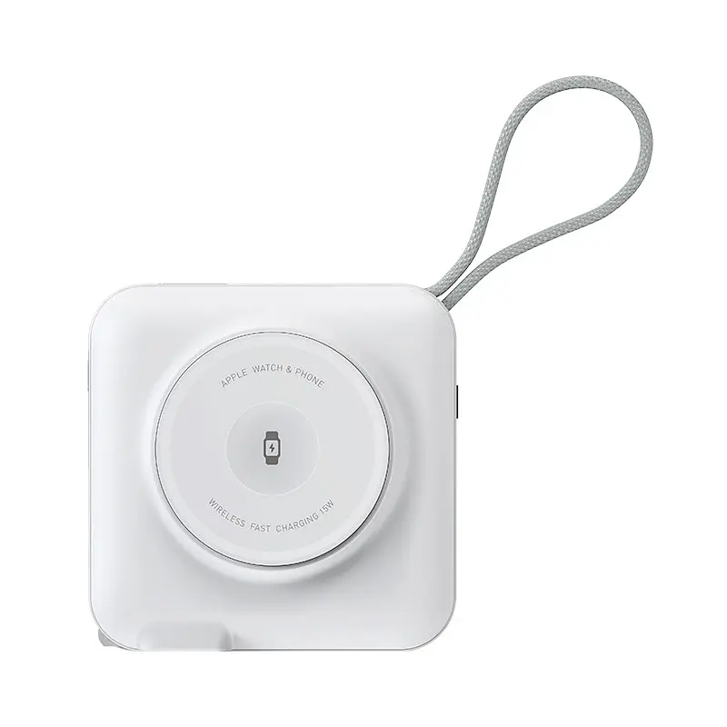 Портативний ЗП Power Bank WIWU Wi-P051 6 in 1 PD45W з БЗП+iWatch 15000 mAh White - фото 4