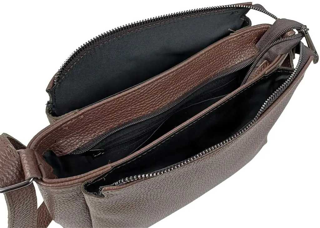 Сумка жіноча Borsacomoda темно-коричнева, шкіряна, наплечна, 31x19.5x9 см - фото 9