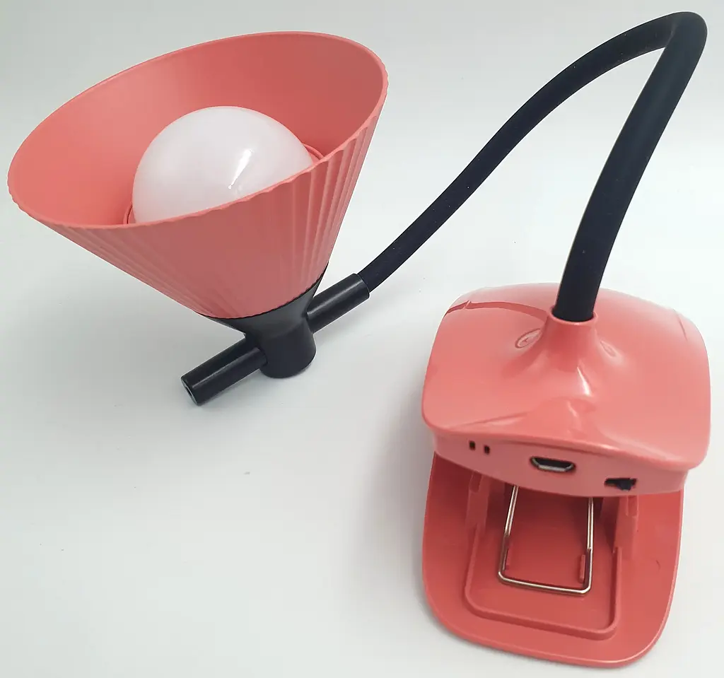 LED-лампа 4 W, сенсорна, світлодіодна, гнучка, 28 см, настільна, на прищіпці WinBoss YD03, рожева - фото 5
