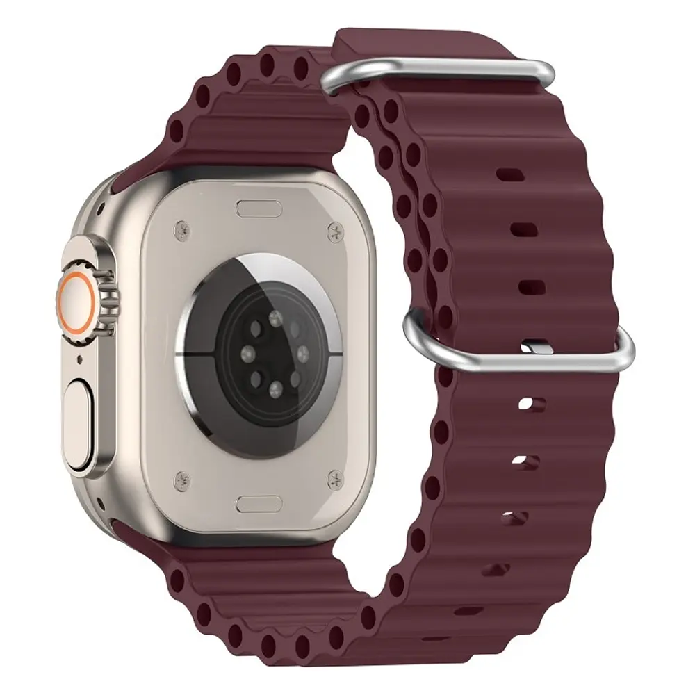 Силіконовий ремінець на смарт-годинник для Apple Watch 42,44,45,46,49 mm, Ocean Band, wine red, зі зручною застібкою, для годинника епл вотч, спортивний, ArmorStandart (ARM74250) - фото 3