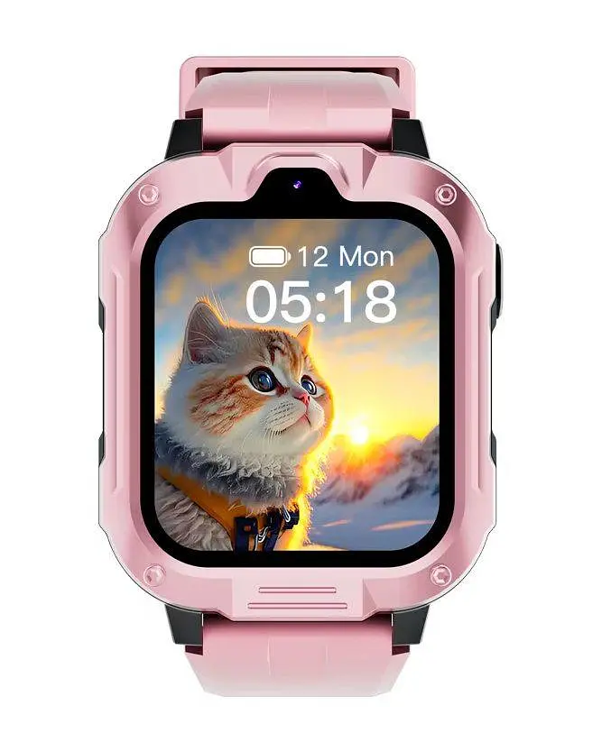 Дитячий годинник із SIM-картою Lemfo H04G, GPS трекер, відеодзвінок, прослушка, камера та кнопка SOS Розумний годинник для дітей Рожевий - фото 2