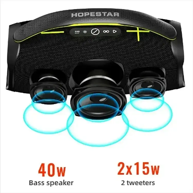 Бездротова караоке система - портативна колонка + мікрофон Hopestar A40 чорна - фото 4