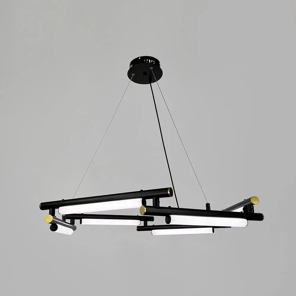 Уникальная подвесная люстра в черном кольцевом корпусе Ø 78 см Line F | Ст. MJ318-800 BK - фото 6