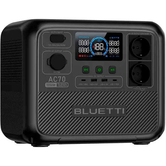 Зарядна станція Bluetti AC70 (768Wh | 1000W) - фото 2