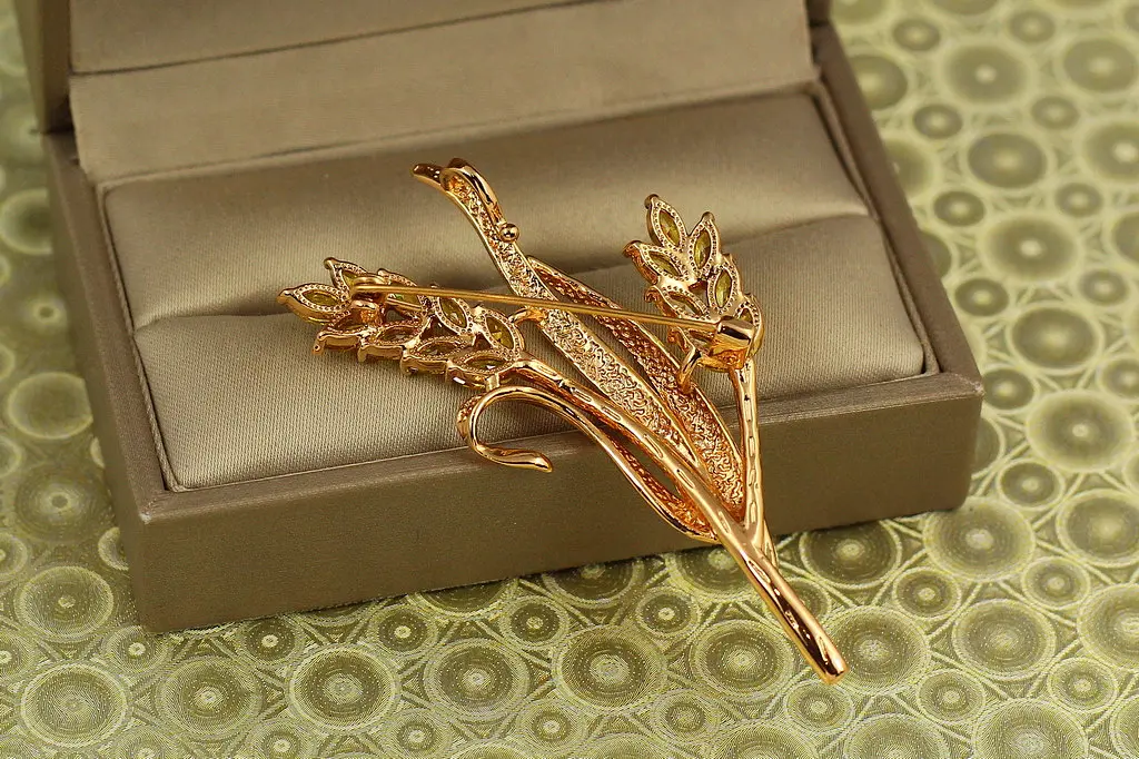 Брошка Xuping Jewelry Колосся пшениці золотиста - фото 2