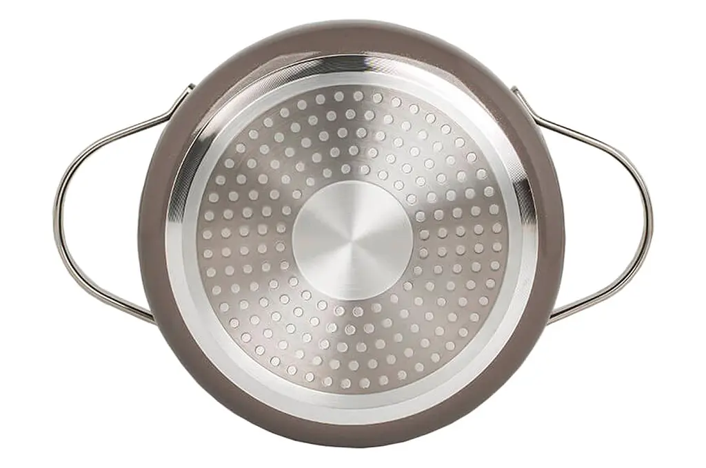 Каструля зі скляною антипригарною кришкою Maestro MR-4009-28S діаметр 28 см на 3.9л низька Ceramic алюміній - фото 4