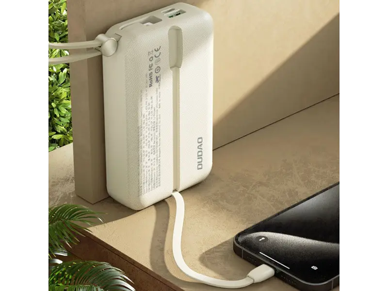 Зовнішній акумулятор (Power Bank) Dudao 20000mAh K14+ 22.5W White (6977196680023) - фото 5