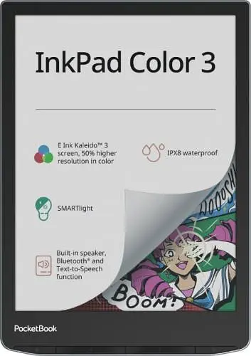 Електронна книга 7.8' PocketBook 743K 'InkPad 3 Color', Stormy Sea, WiFi / bloetooth, 1872x1404 (E Ink Kaleido Plus), 1Gb/32Gb,