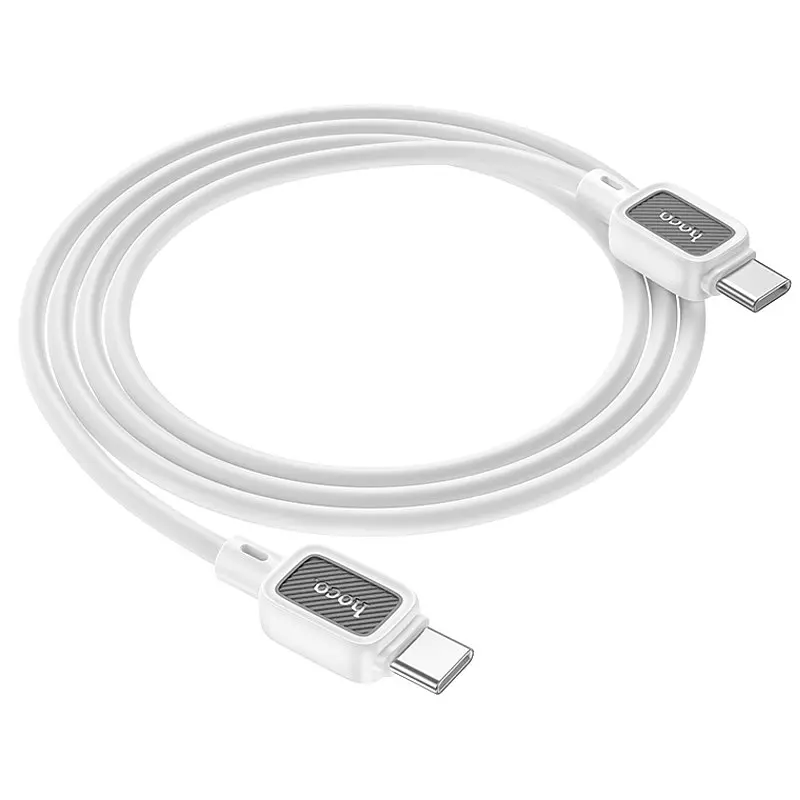 Дата кабель Hoco X108 Benefit 60W Type-C to Type-C (1m) White - фото 2