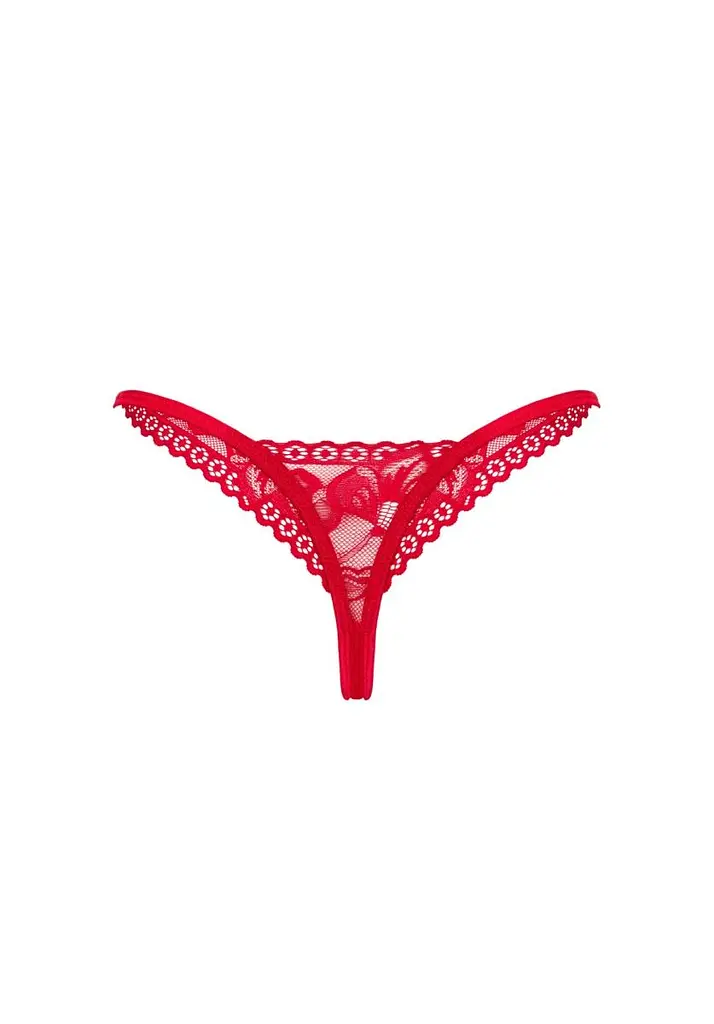 Трусики-стринги Obsessive Lacelove XL/XXL красный - фото 6