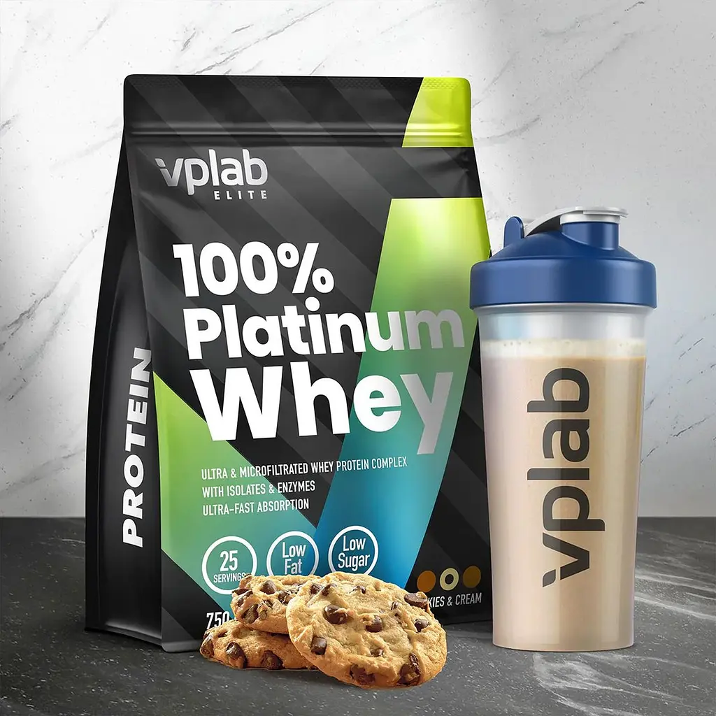Протеїн VPLab 100% Platinum Whey Cookies Cream 750 г - фото 3