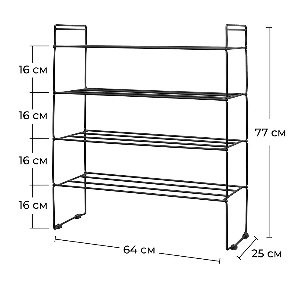 Етажерка для взуття Fabrika Home Art Max 64х25х77 см Чорний (FK1076B) - фото 3