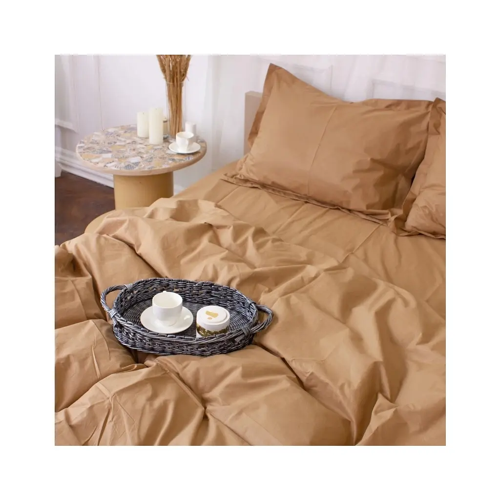 Постільна білизна MirSon Poplin Line 015 Sandy 160 x 220 (2200006278030) - фото 3