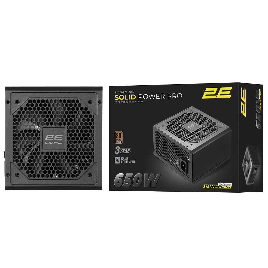 Блок питания 2E GAMING Solid Power Pro ATX3.1 GEN5.0 (650 Вт), >85%, 80+ Bronze, 120 мм, 1xMB 24-контактный (20+4), 2xCPU 8-контактный (4+4), 3xMolex, 6xSATA, 4xPCIe 8-контактный (6+2), 1x12VHPWR, полумодульный - фото 6