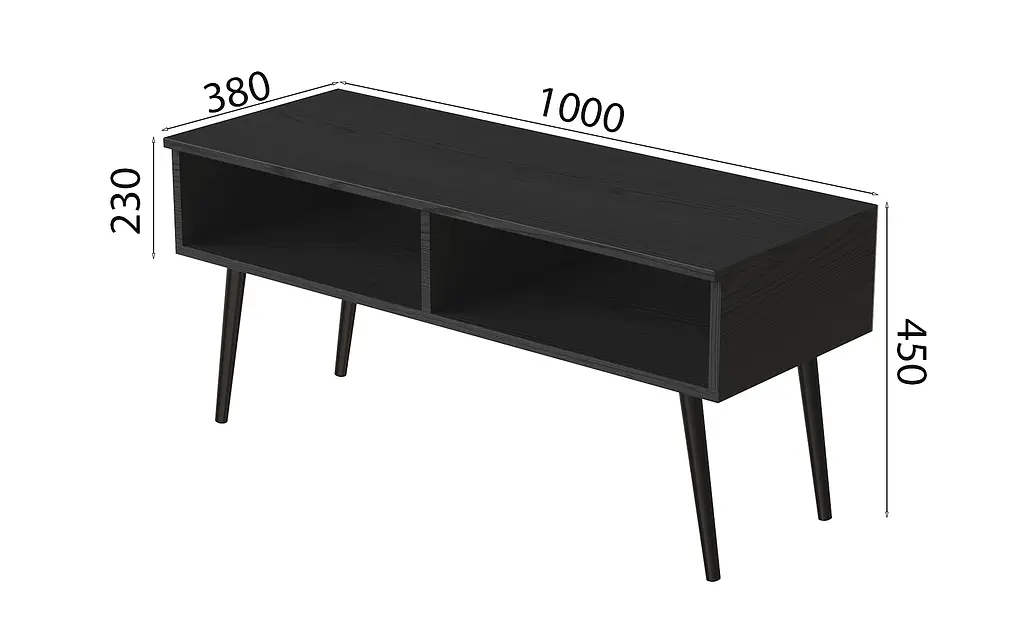 Тумба под ТВ Невада Ferrum-decor 45x100x38 Черный металл ДСП Сосна Кембра 16 мм (FRD-106720) - фото 3
