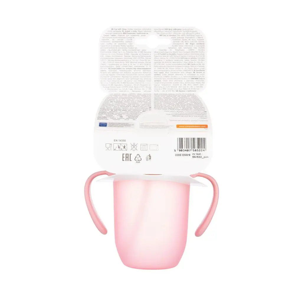 Кружка з силіконовою трубочкою Canpol babies Matte Pastels 210 мл рожевий - фото 10