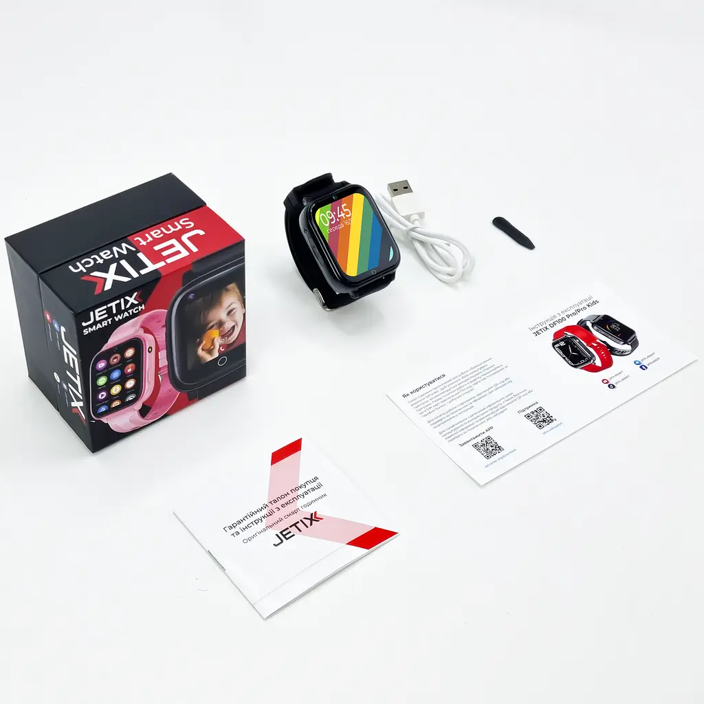 Смарт-годинник JETIX DF100 Pro з 4G відеодзвінком, вібродзвінком і вологозахистом IP67 — White Чорний - фото 9