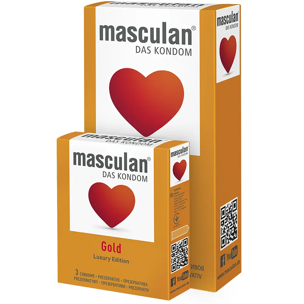 Презервативи Masculan Gold золотого кольору 3 шт. - фото 2