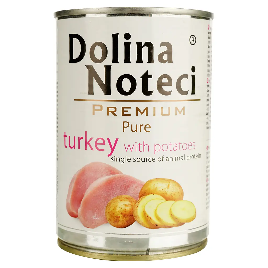 Вологий корм Dolina Noteci Premium Pure для собак схильних до алергії, з індичкою та картоплею, 400 гр - фото 2