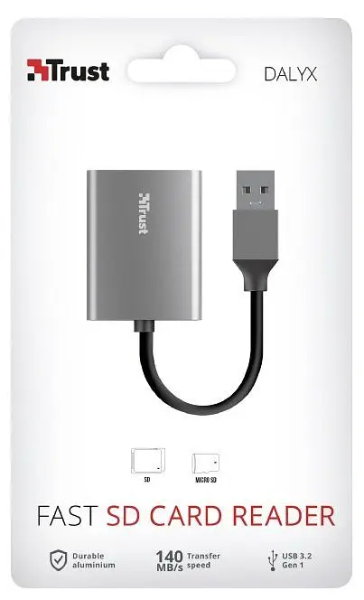 Кардридер алюминиевый USB 3.2 - SD-microSD Trust Dalyx - фото 5