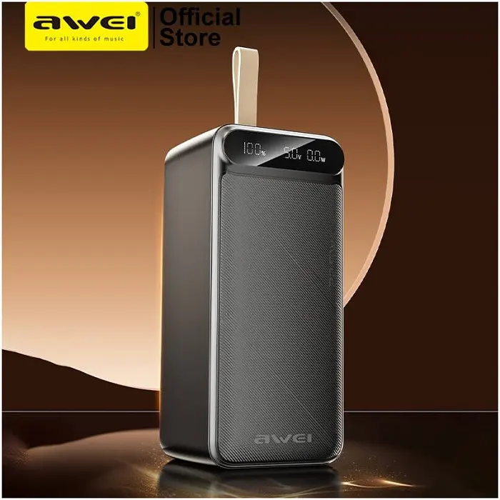 Power bank AWEI PA13 50000mAh PD22 5W, Зовнішній акумулятор зі швидкою зарядкою Чорний