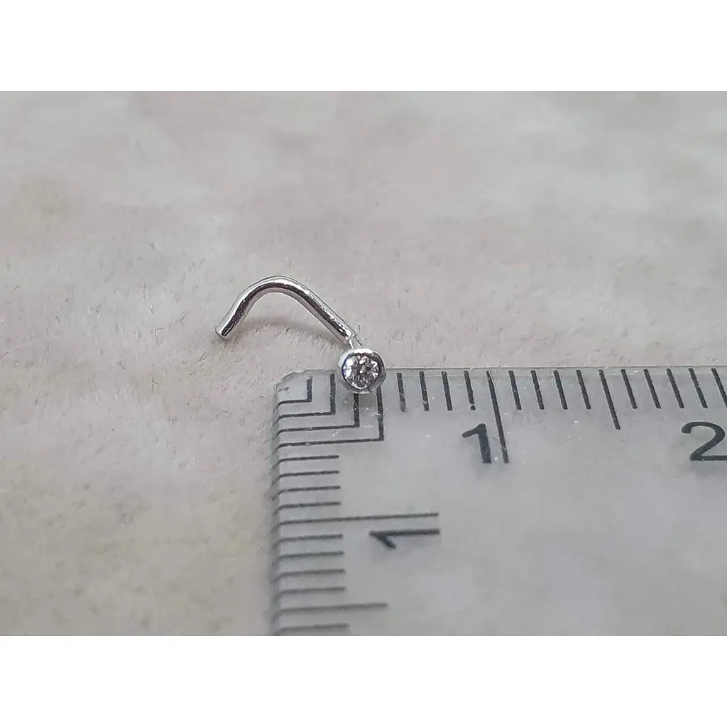 Золотая серьга-пирсинг Астор в нос с бриллиантом. 1122524Р_Б - фото 7