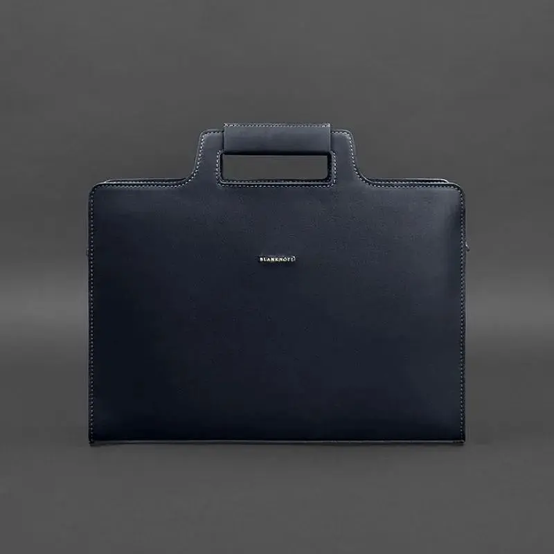 Сумка для ноутбука та документів BlankNote Жіноча шкіряна 15 Dark Blue (BN-BAG-36-navy-Blue) - фото 9