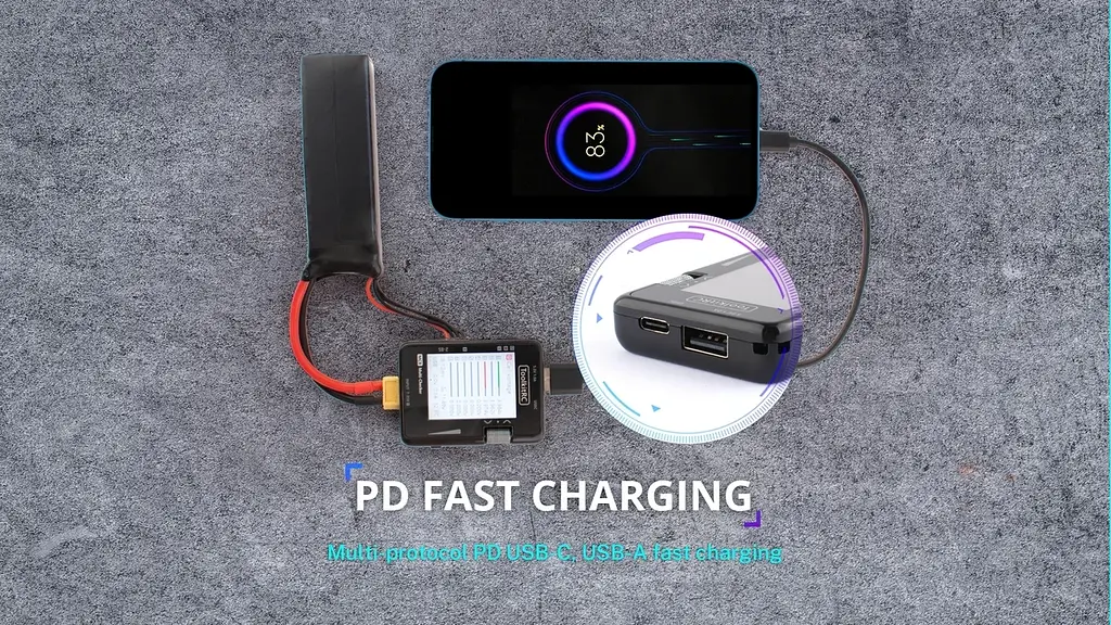 Мультитестер ToolKitRC MC8 20W для FPV 2-8S USB-C чорний (18762) - фото 9