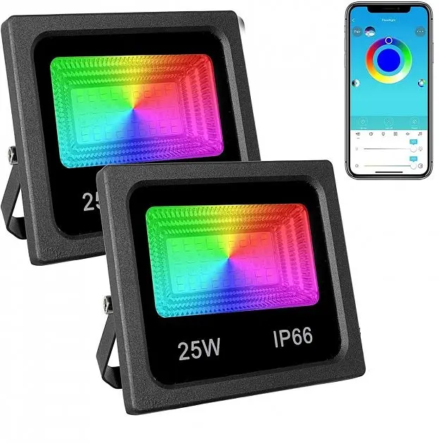 Ліхтар вуличний прожектор RGB управління через Bluetooth світильник Smart LED 7981 IP66 25 W