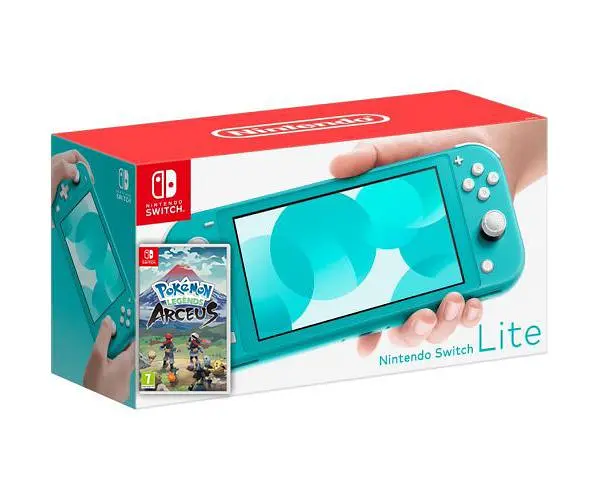 Игровая консоль Nintendo Switch Lite Turquoise + Игра Pokemon Arceus - фото 3