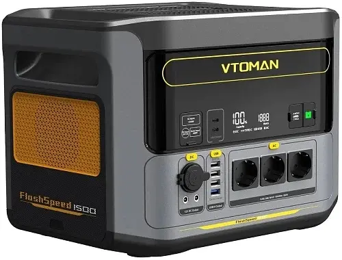 Зарядна станція FlashSpeed 1500, Black/Grey, 1500 Вт / 1548 Вт/год, 2xType-C (100 Вт) Vtoman teh0028578 - фото 2