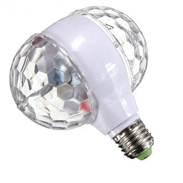 Диско - лампа з патроном, що обертається Led lamp RGB Диско куля - фото 5