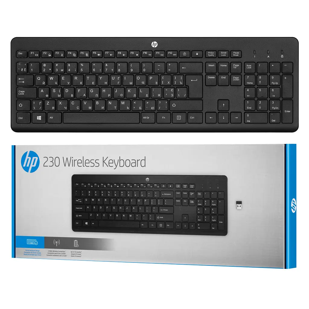 Клавіатура мембранна 230, 106key, WL, EN/UK, чорний HP teh0013843 - фото 10