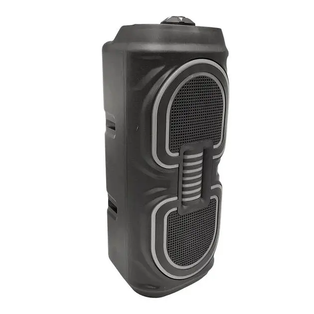 Портативна бездротова Bluetooth колонка акумуляторна 2x10 Вт FM-радіо міні валіза з RGB LED підсвічуванням 20W 39x16x16см UKC MS-3640BT - фото 3