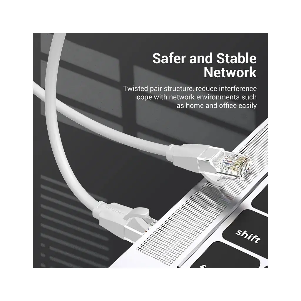 Патч-корд Vention 1 м, UTP Cat. 6 RJ-45 сірий (IBEHF) - фото 4