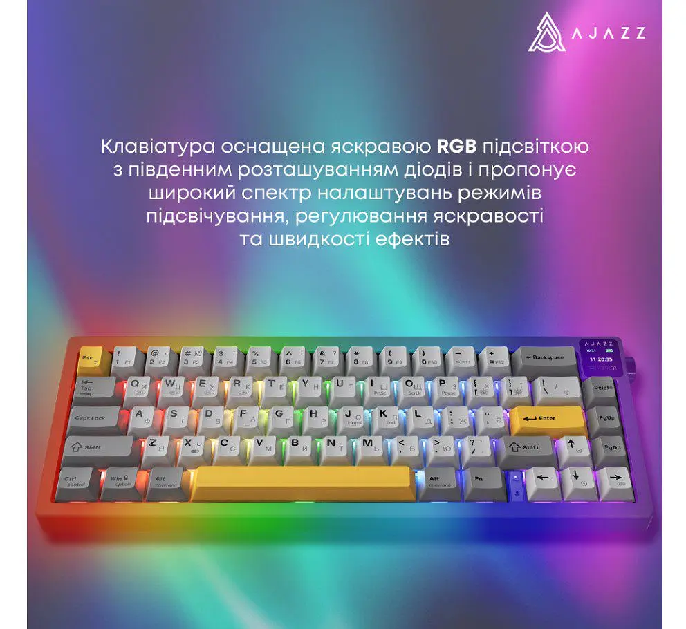 Клавіатура ігрова механічна бездротова Ajazz AK-650B Black RGB Flying Fish Switch Hot-Swap 2.4G/Bluetooth/USB - фото 16