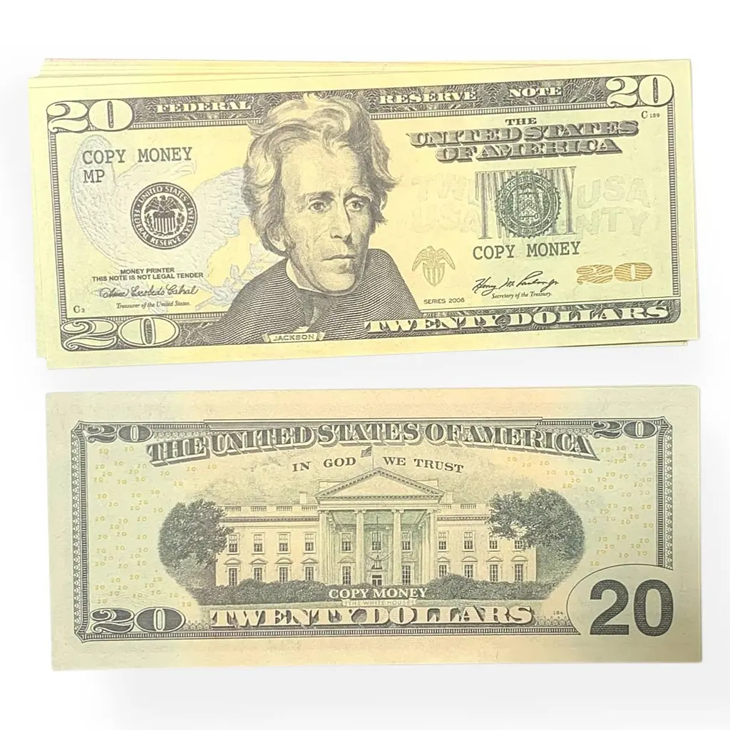 Купюри сувенірні номіналом 20 доларів США 100 шт. - фото 2