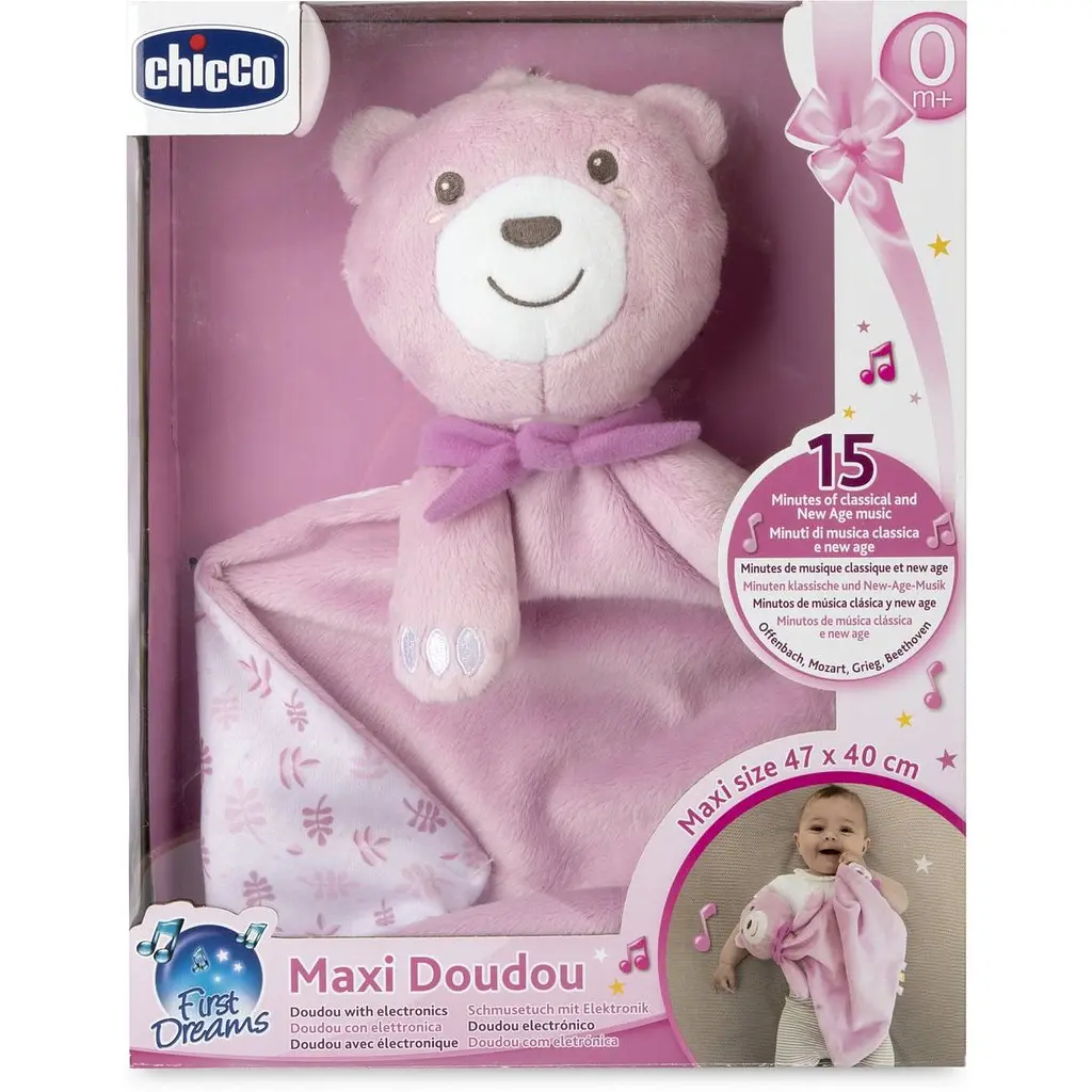 М'яка іграшка-комфортер музична Chicco Maxi Doudou рожева (12159.10) - фото 3
