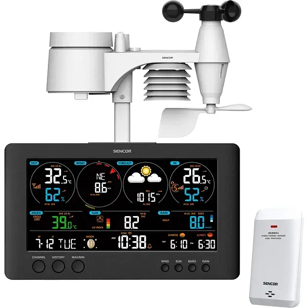 Метеостанція Sencor чорна (SWS12500WIFI) - фото 5