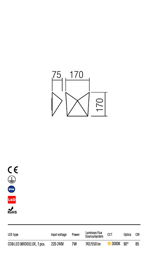Бра вуличне KIKO AP LED 7w IP54 SBk 3000K (5.1.2) Redo 9518 - фото 3