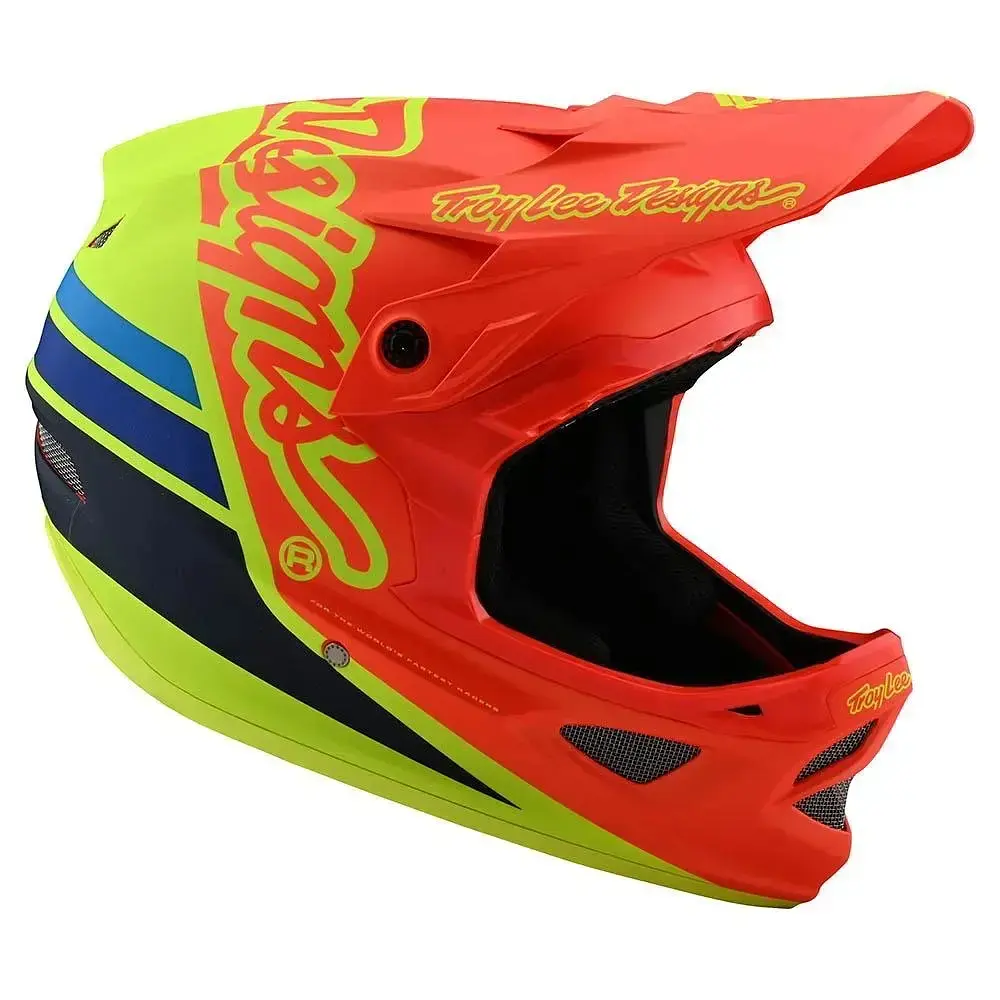 Велошлем Troy Lee Designs D3 Fiberlite Silhoette L Orange/Yellow (1106-198757024) - фото 2