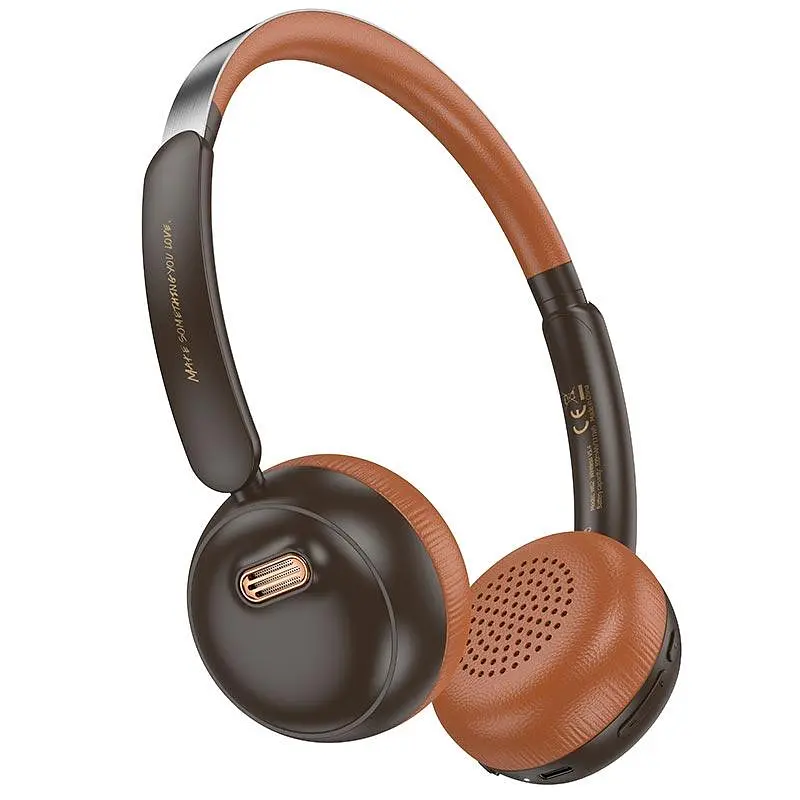 Беспроводные наушники Hoco W62 Verso retro BT headphones, BT5.4, 300mAh, 30h, brown - фото 3