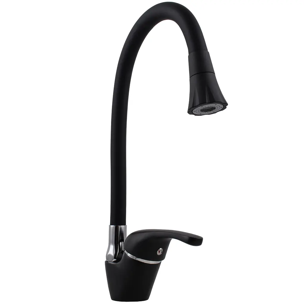 Змішувач для кухні Globus Lux Solly GLSO-0203SA-10-B01 чорний матовий з боковою ручкою для надійного використання - фото 4