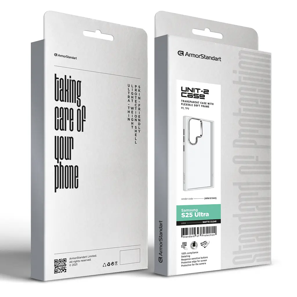 Чехол для Samsung Galaxy S25 Ultra 5G, UNIT2, белый, ударопрочный, прозрачный противоударный чехол-накладка из TPU и поликарбоната (PC), с защитными бортиками, защита всего корпуса от ударов и царапин, ArmorStandart (ARM81845) - фото 4