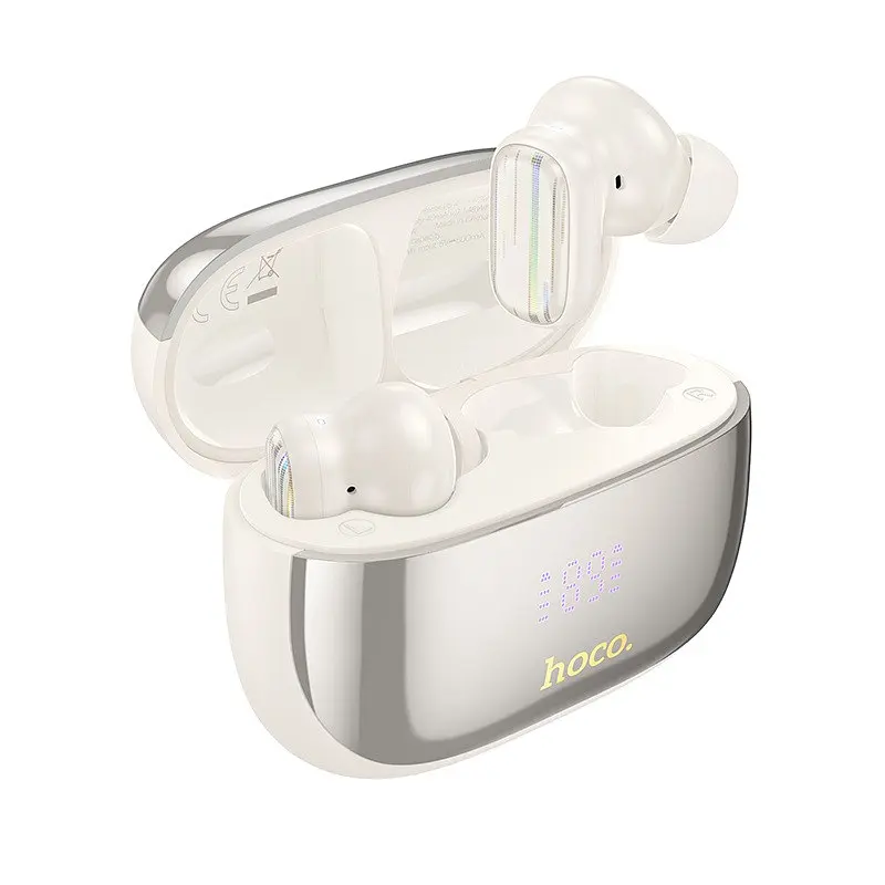 Навушники бездротові Hoco EQ20 Rhyme true wireless ANC+ENC noise Червоний BT headset білий - фото 3